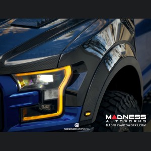 Ford Raptor Carbon Fiber Front Fender Flares - Type-OE  by Anderson Composites